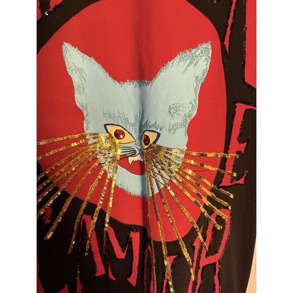 Gucci Sequin Maison Lamour One Size Black T-shirt Preowned Excellent Condition - Picture 3 of 7